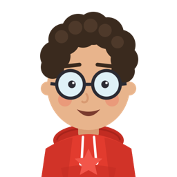 Ethan the Critic, in his red hoodie and round glasses